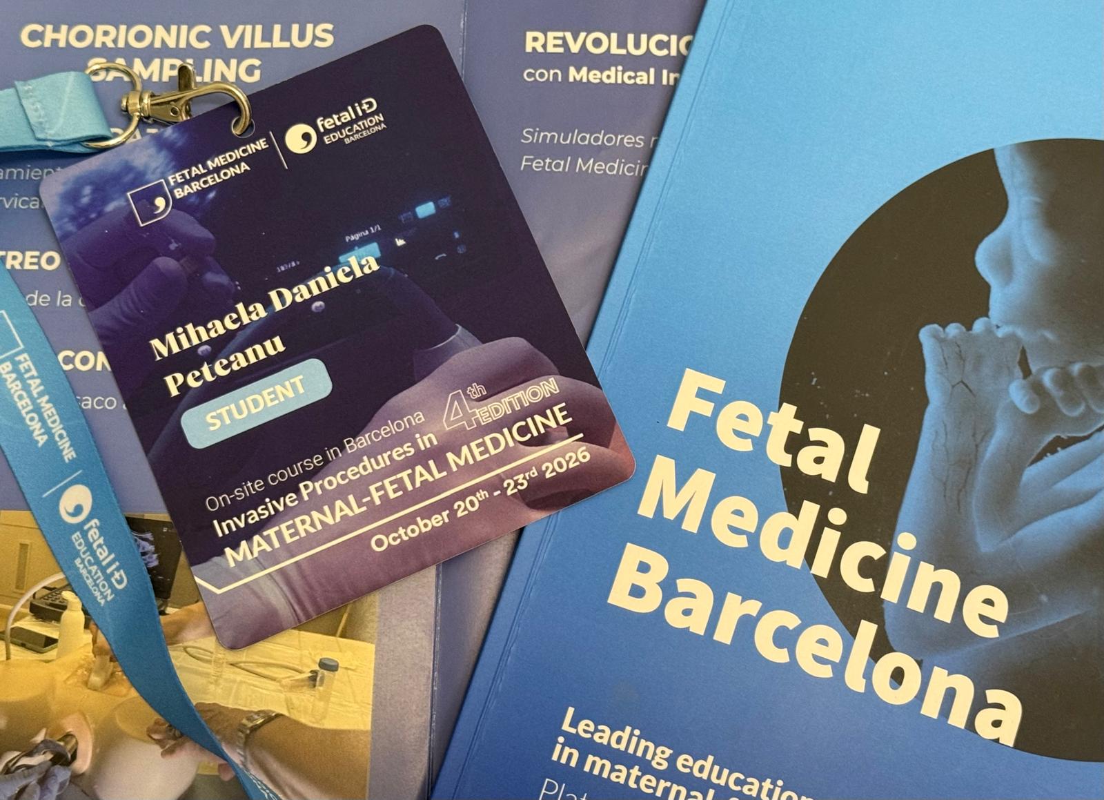 Ecusonul dr. Mihaela Pețeanu la cursul de proceduri invazive, Barcelona