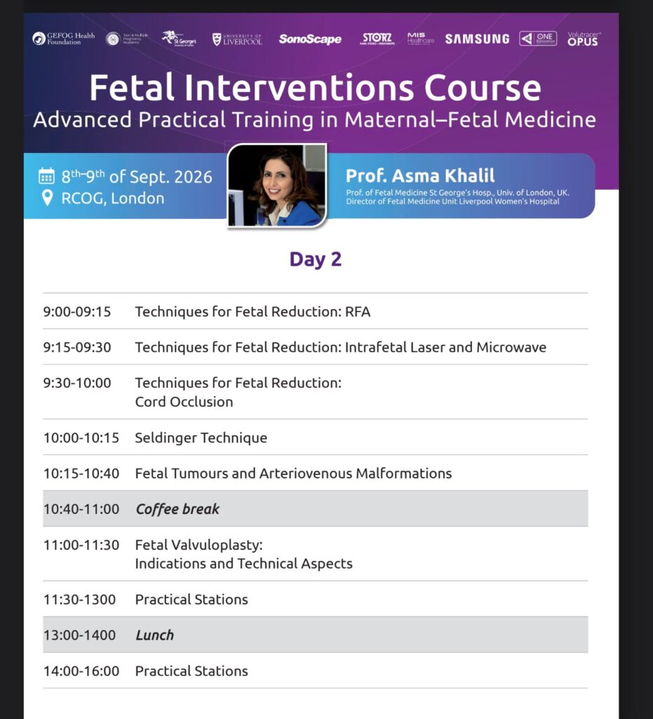Programul Fetal Interventions Course, ziua 2