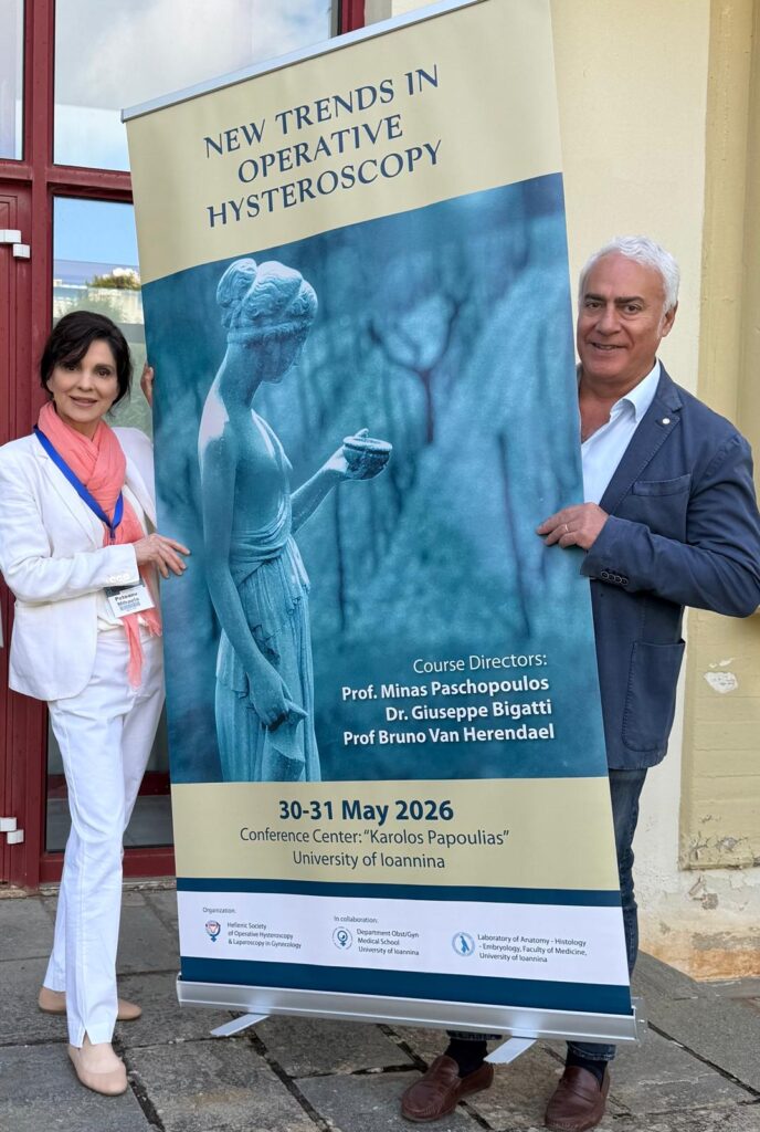 Dr. Mihaela Pețeanu alături de Dr. Giuseppe Bigatti, inventatorul shaver-ului BIGATTI, la Ioannina